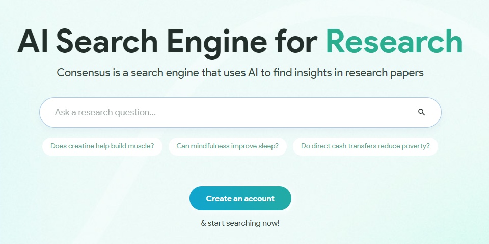 Consensus - AI-Powered Search Engine for Scientific Research